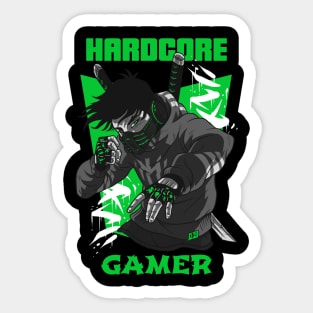 Hardcore Gamer Green Ninja Sticker